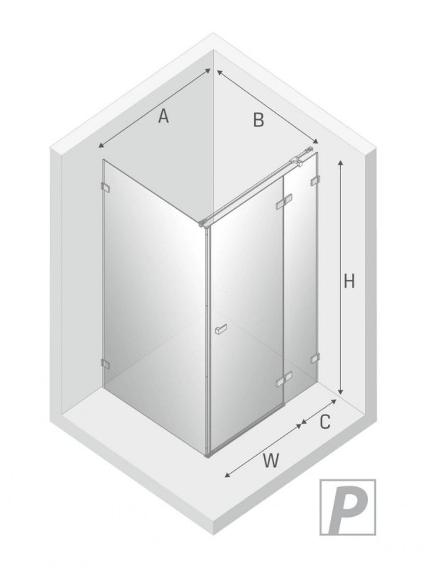 NEW TRENDY - Kabina prysznicowa prostokątna AVEXA 90x100x200 Linia Platinium szkło 6mm EXK1474/73