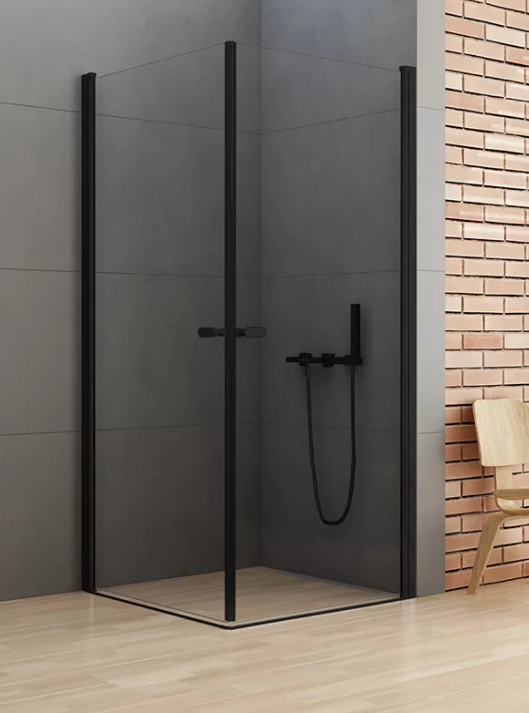 NEW TRENDY Kabina prysznicowa prostokątna NEW SOLEO BLACK 80x90x195 D-0230A/D-0231A