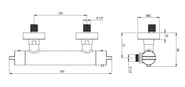 DEANTE - Bateria prysznicowa termostatyczna THERM Titanium  BCH_D4BT