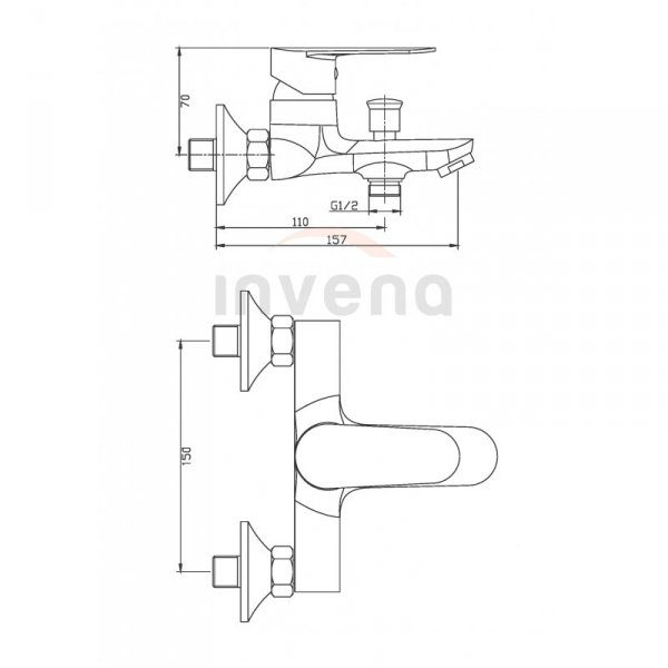 INVENA - Bateria wannowa ESLA  BW-94-001-V