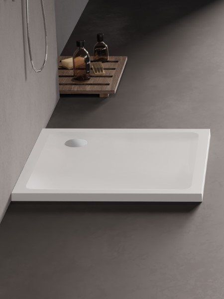 NEW TRENDY Brodzik MILD akrylowy kwadratowy 100x100x4,5 biały B-0627