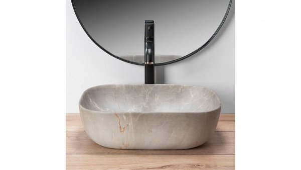 REA - Umywalka nablatowa LIVIA BEIGE BEŻ