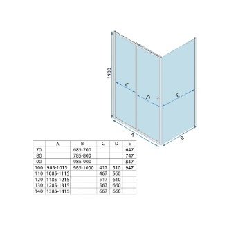 REA - Kabina Prysznicowa PRIMO SLIDE CHROM uchylne drzwi 140 + ścianka 80