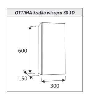 AQUAFORM - szafka łazienkowa wisząca 1D 2S OTTIMA 30 biały połysk 30x60x15  AQ.401-1403011