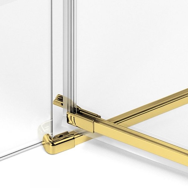 NEW TRENDY Kabina prysznicowa prostokątna z uchwytem relingowym lewa AVEXA GOLD BRUSHED 80x70x200 EXK-3010