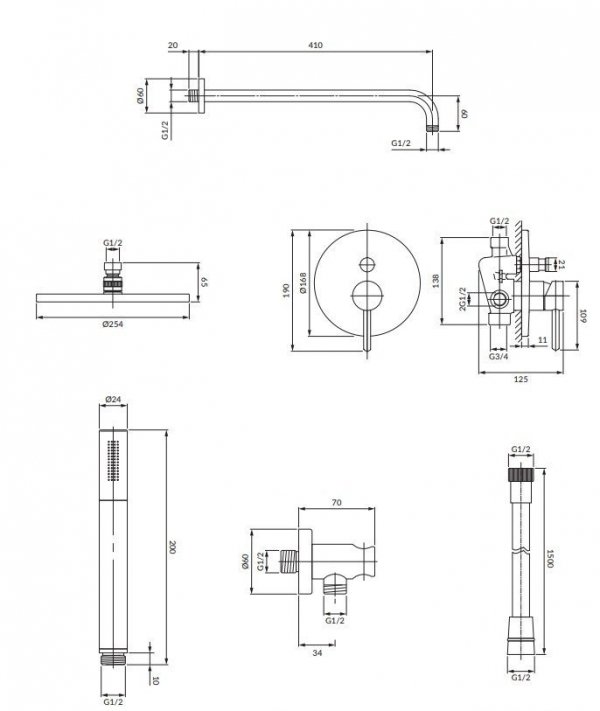 OMNIRES System prysznicowy podtynkowy SYSY16NI