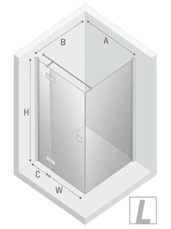 NEW TRENDY Kabina prysznicowa drzwi pojedyncze uchylne REFLEXA BLACK 90x120x200 POLSKA PRODUKCJA 