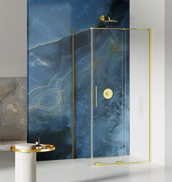 NEW TRENDY kabina prysznicowa narożna prostokątna Smart Light Gold złota 110x80 cm EXK-4233