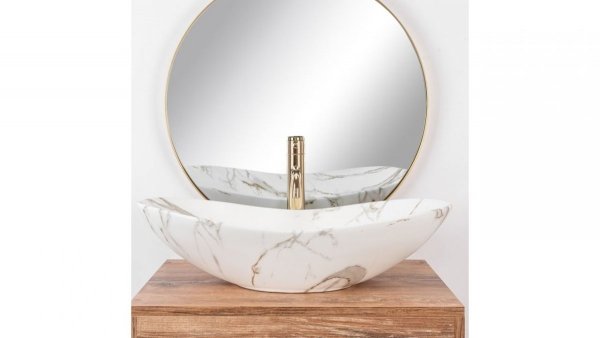 REA - Umywalka ceramiczna nablatowa ROYAL LAVA MAT
