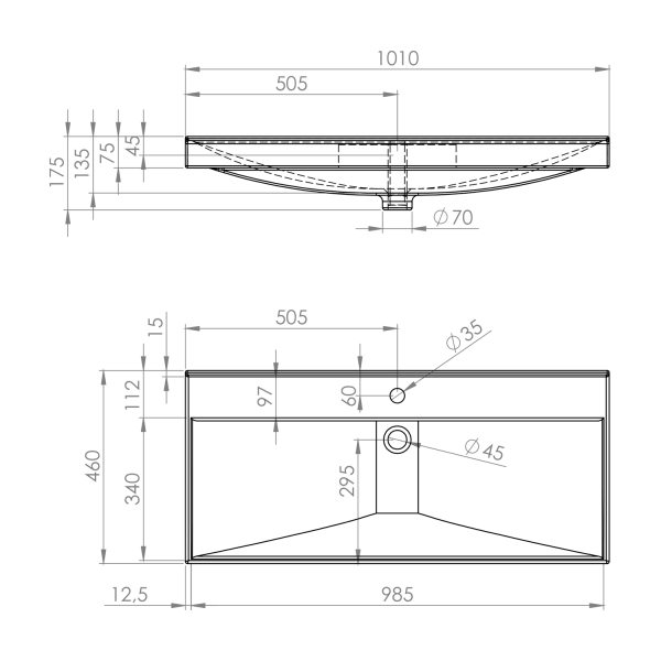 ELITA Umywalka ceramiczna meblowa MAXXI 100 145815