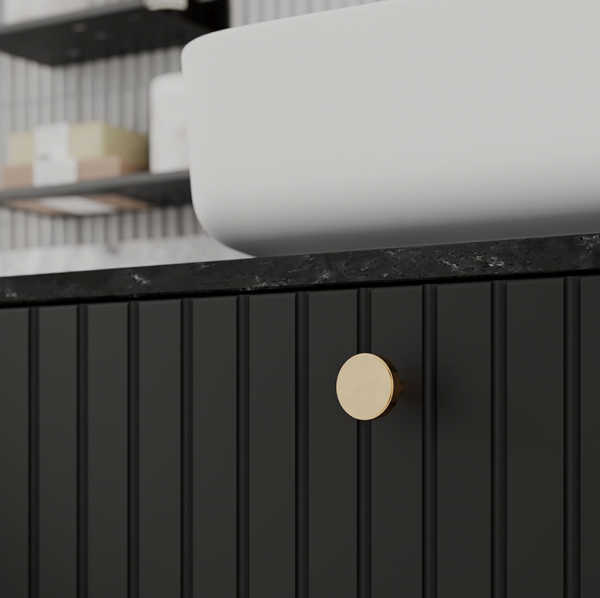 DEFTRANS szafka pod umywalkę z dwiema szufladami 60x60 Fuego D60 CZARNY MAT 001-D-06023