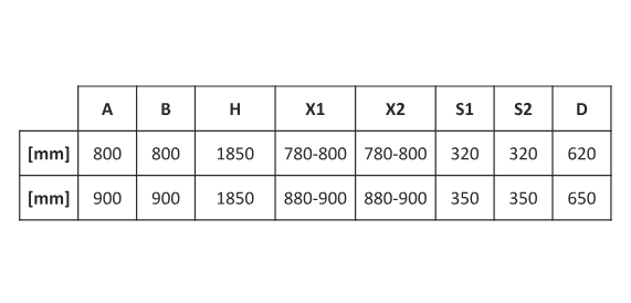 AQUAFORM Kabina prysznicowa AZUL półokrągła 90x90x185 szkło mrożone 5mm profil czarny mat AQ.100-501108