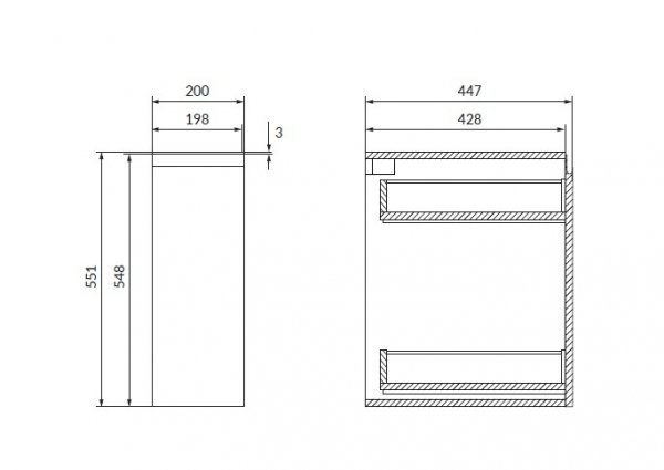 CERSANIT - Szafka podblatowa Cargo MODUO 20 kaszmir DSM (do samodzielnego montażu)  S590-117
