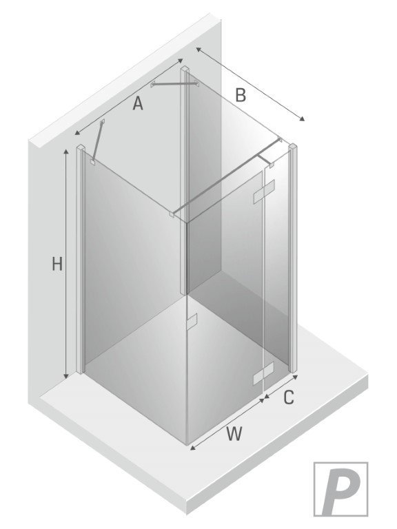 NEW TRENDY Kabina prysznicowa przyścienna drzwi uchylne REFLEXA BLACK 90x80x200 POLSKA PRODUKCJA 