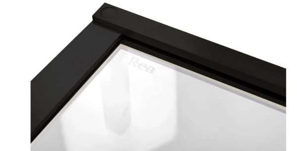 REA - Kabina narożna - drzwi podwójne prysznicowe składane, łamane HUGO DOUBLE 80x90 Black / Czarne 