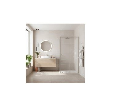 REA - Kabina Prysznicowa PRIMO SLIDE CHROM uchylne drzwi 140 + ścianka 70