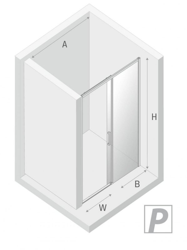 NEW TRENDY Drzwi prysznicowe przesuwne szkło 6mm PRIME 100x200