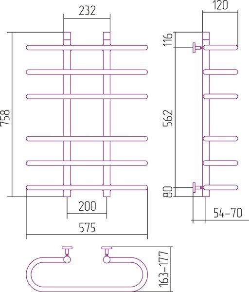 Sunerzha - grzejnik dekoracyjny FURORE 800x600 WODNY/ELEKTRYCZNY warianty kolorystyczne