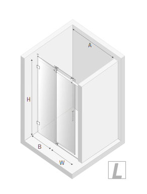 NEW TRENDY Drzwi wnękowe 120x200 Softi X, drzwi pojedyncze, przesuwne typu &quot;soft close&quot; EXK-5251/EXK-5252 