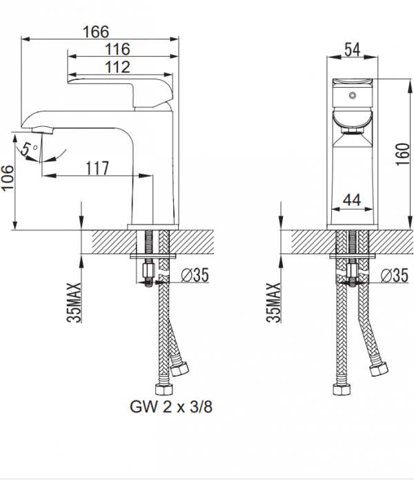 OMNIRES Bateria umywalkowa SACRAMENTO SC2310CR