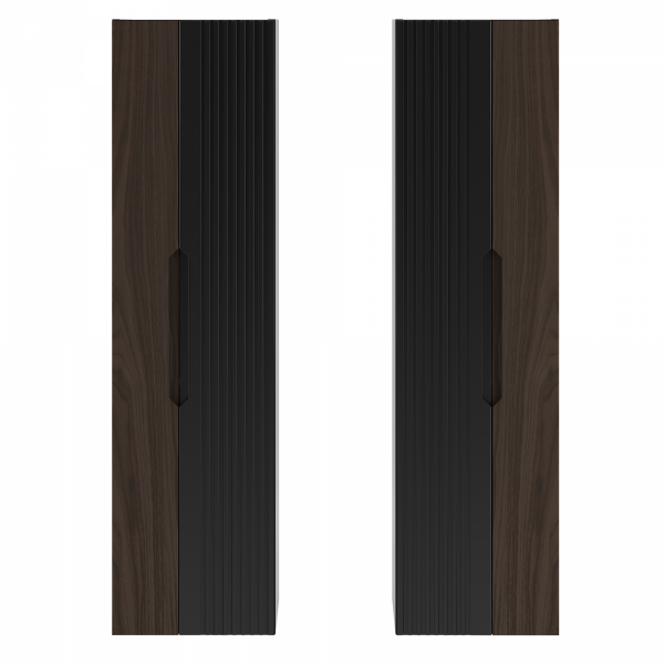 MEGSTYL Słupek Wysoki 2-drzwiowy 130cm Czarny Mat Orzech AVELLA-03