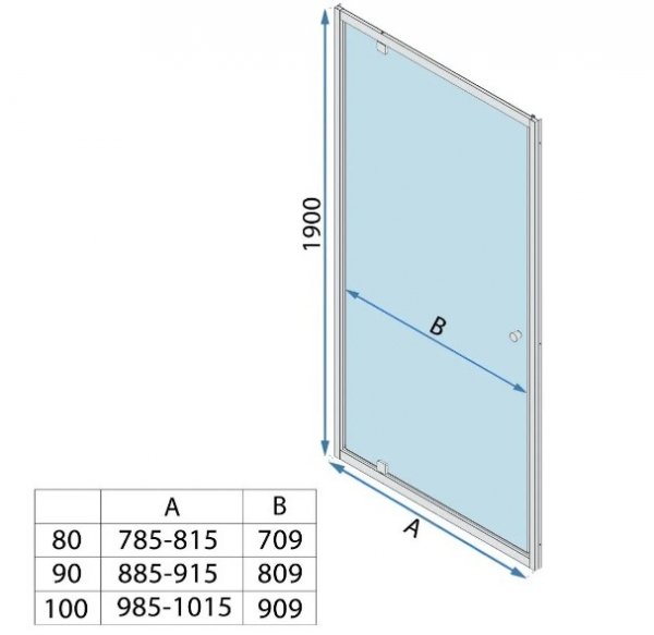 REA - Drzwi prysznicowe PRIMO Swing 80 Chrom