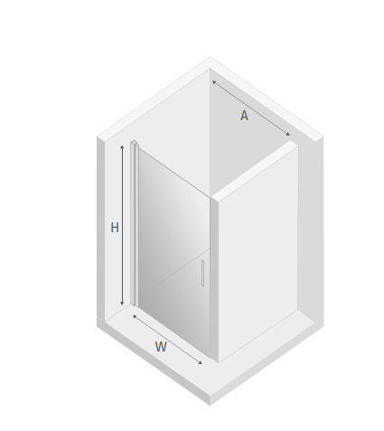 NEW TRENDY - Drzwi wnękowe prysznicowe NEGRA czarne profile Rozmiar 80cm EXK-1193