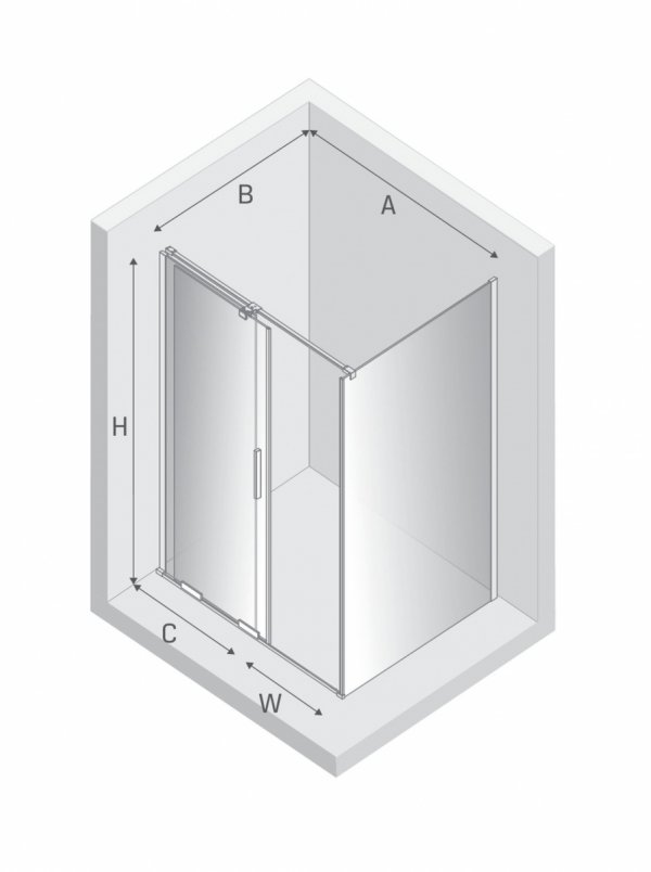 NEW TRENDY Kabina prysznicowa SMART GUNMETAL BRUSHED 1D prostokątna U 100x80x200 szkło czyste 8mm Active Shield 2.0 EXK-7839