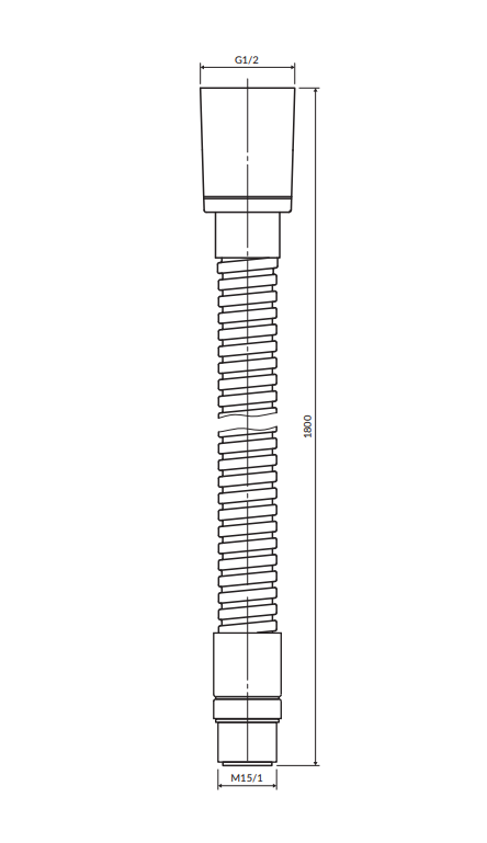 OMNIRES Wąż kuchenno-wannowy, 180 cm grafit 062MGR
