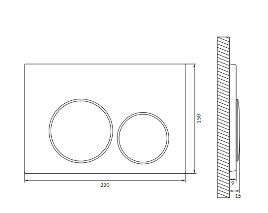 CERSANIT - Przycisk LUNA BY CERSANIT chrom błyszczący K97-449