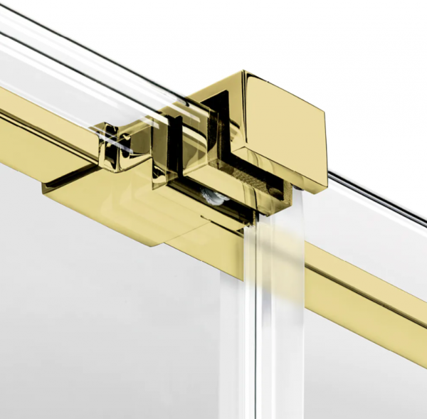 NEW TRENDY Kabina prysznicowa walk in 100x200 Smart Light Gold, przesuwna, wspornik skośny, reling EXK-6729-WU
