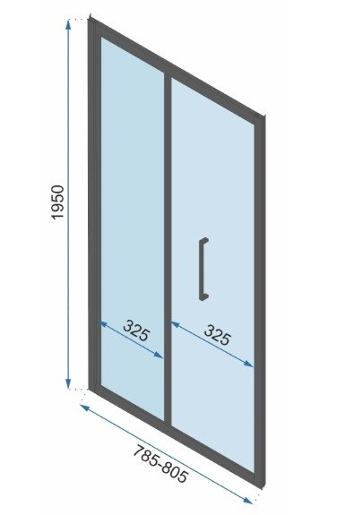 REA - Kabina Prysznicowa Przyścienna RAPID FOLD Black - Czarna /drzwi 80 + ścianka 100 x2 + ramię x2