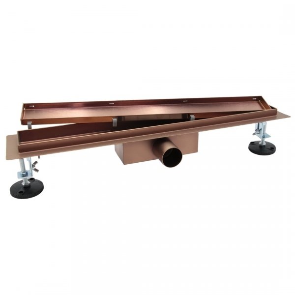 Zestaw KFA Zestaw prysznicowy podtynkowy MOZA  + AQUALINE Odpływ liniowy podłogowy 2w1 pod płytkę - 90 cm KOLOR MIEDZIANY LM04900 +5039-501-34