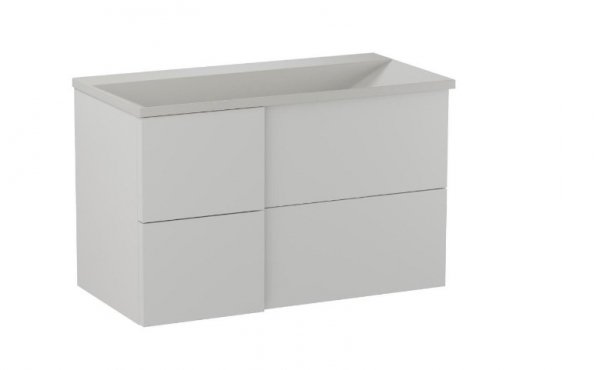 KROFAM - Szafka pod umywalkę EDGE 90 cm, biało-szary  ED 9070-48Z-W