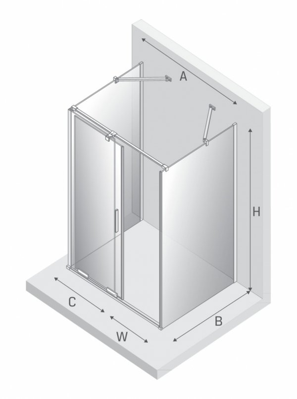 NEW TRENDY Kabina prysznicowa SMART 1D prostokątna przyścienna U 110x90x200 szkło czyste 8mm Active Shield 2.0  EXK-4074