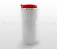 Kubek termiczny 350 ml LADY (biało-czerwony) 