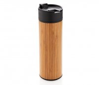 Kubek termiczny z bambusa i stali 450 ml AMBEO PROTECT szczelny (bambusowy) 