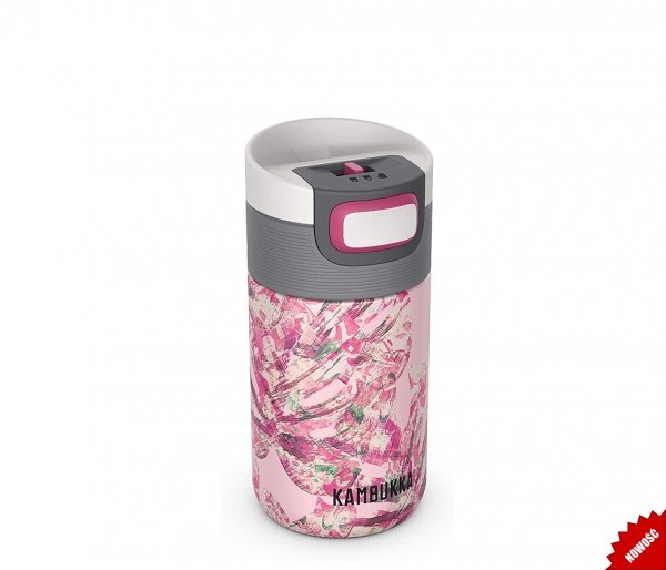 Kubek termiczny Kambukka Etna 300 ml Monstera Leaves różowy