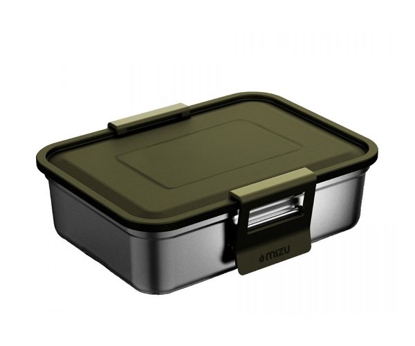 Metalowy Lunchbox MIZU 2150 ml z deską do krojenia zielony Safari Green