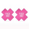 FUCK ME Cross Pattern Nipple Pasties (2 Pack)