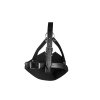 Head Harness with Mouth Cover and Breathable Ball Gag - Black