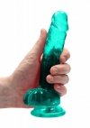 7 / 19 cm Realistic Dildo With Balls - Turquoise