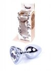 Plug-Jewellery Silver  Heart PLUG- Clear