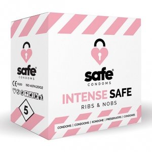 SAFE - Condoms Intense Safe Ribs & Nobs (5 pcs)