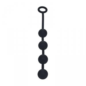 Round Silicone Anal Balls - M - 30mm - Black