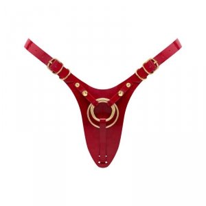 LEATHERETTE HARNESS FABULOUS - ONE SIZE - RED GLOSSY