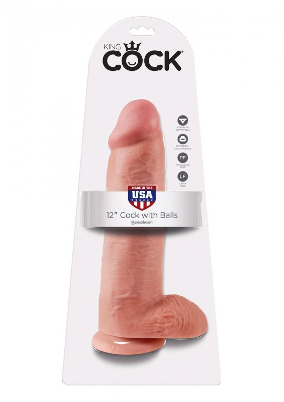 Cock 12 Inch With Balls Light skin tone
