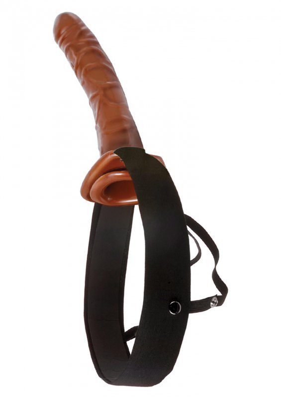 10 Inch Hollow Strap-On Black