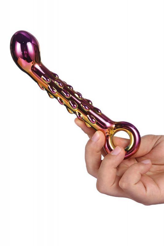 GLAMOUR GLASS RIBBED G-SPOT DILDO