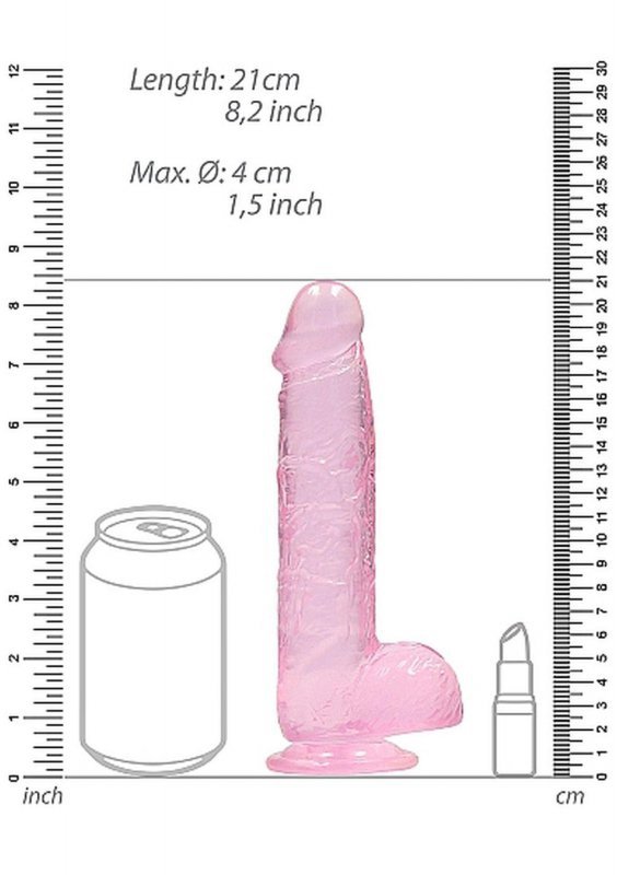 8&quot;&quot; / 20 cm Realistic Dildo With Balls - Pink